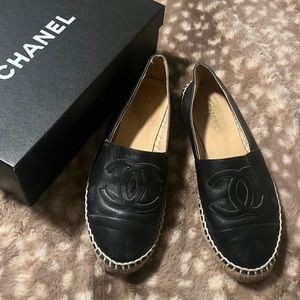 Black Chanel espadrilles